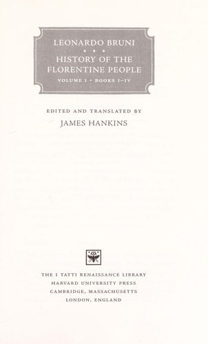 History of the Florentine People, Volume 1