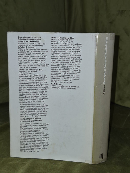 FERGUSON, EUGENE S Bibliography of the history of technology (1968)1