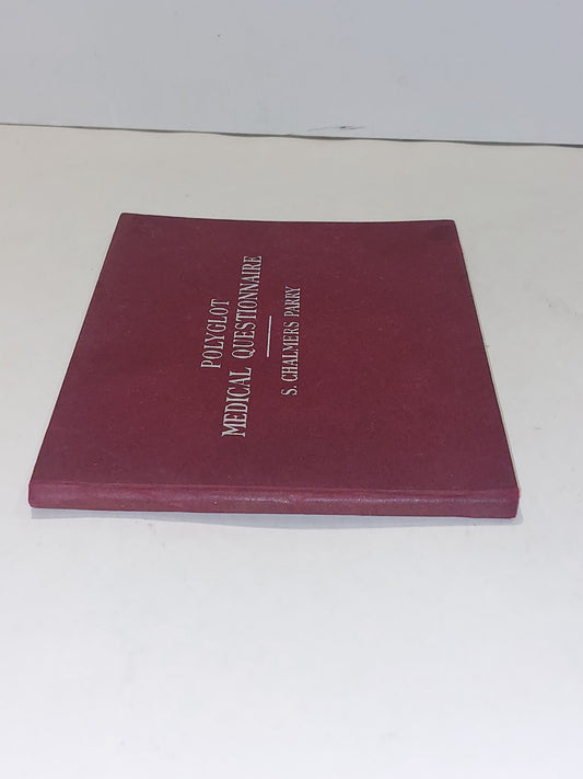 Polyglot Medical Questionnaire S. Chalmers Parry 1953 1st Edition HK Lewis &co1
