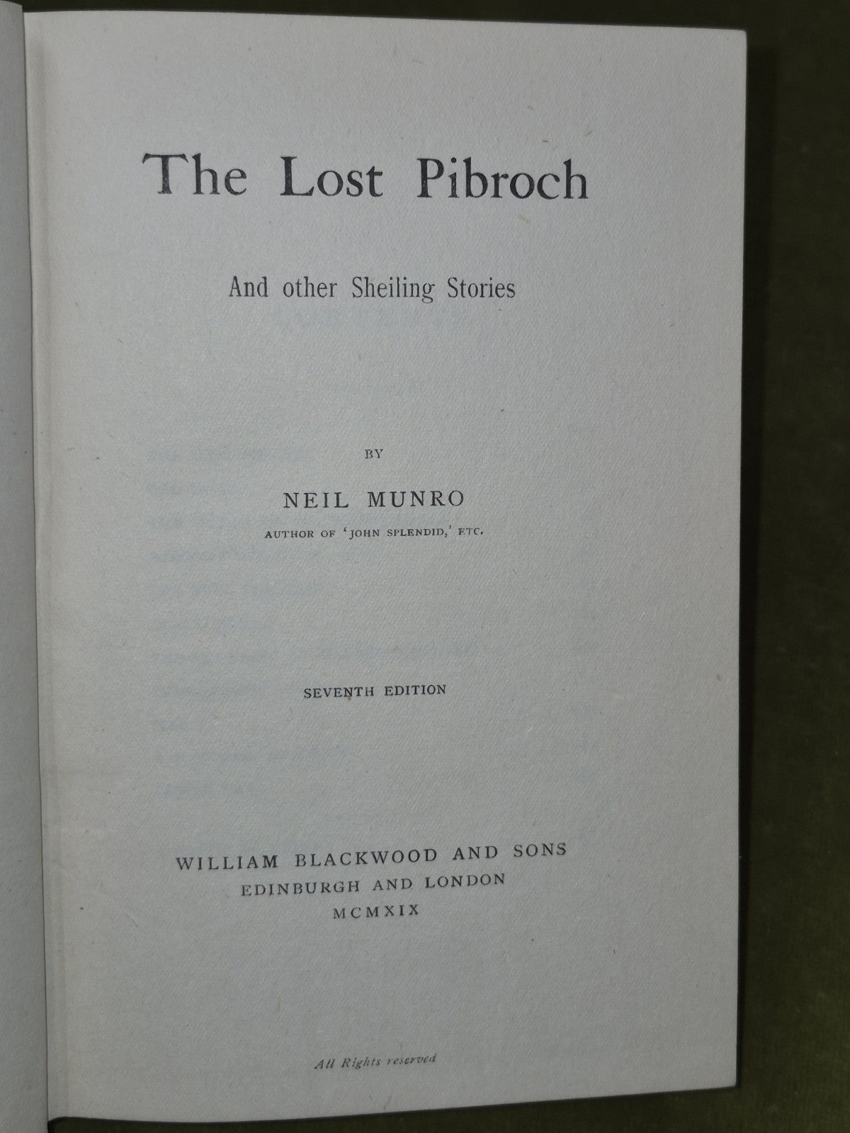 Neil Munro William Blackwood Job Lot The Lost Pibroch Fancy Farm Doom Castle10