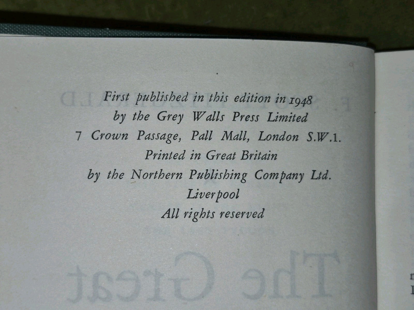 F Scott Fitzgerald The Great Gatsby 1948 The Grey Walls Press First Uk Edition8