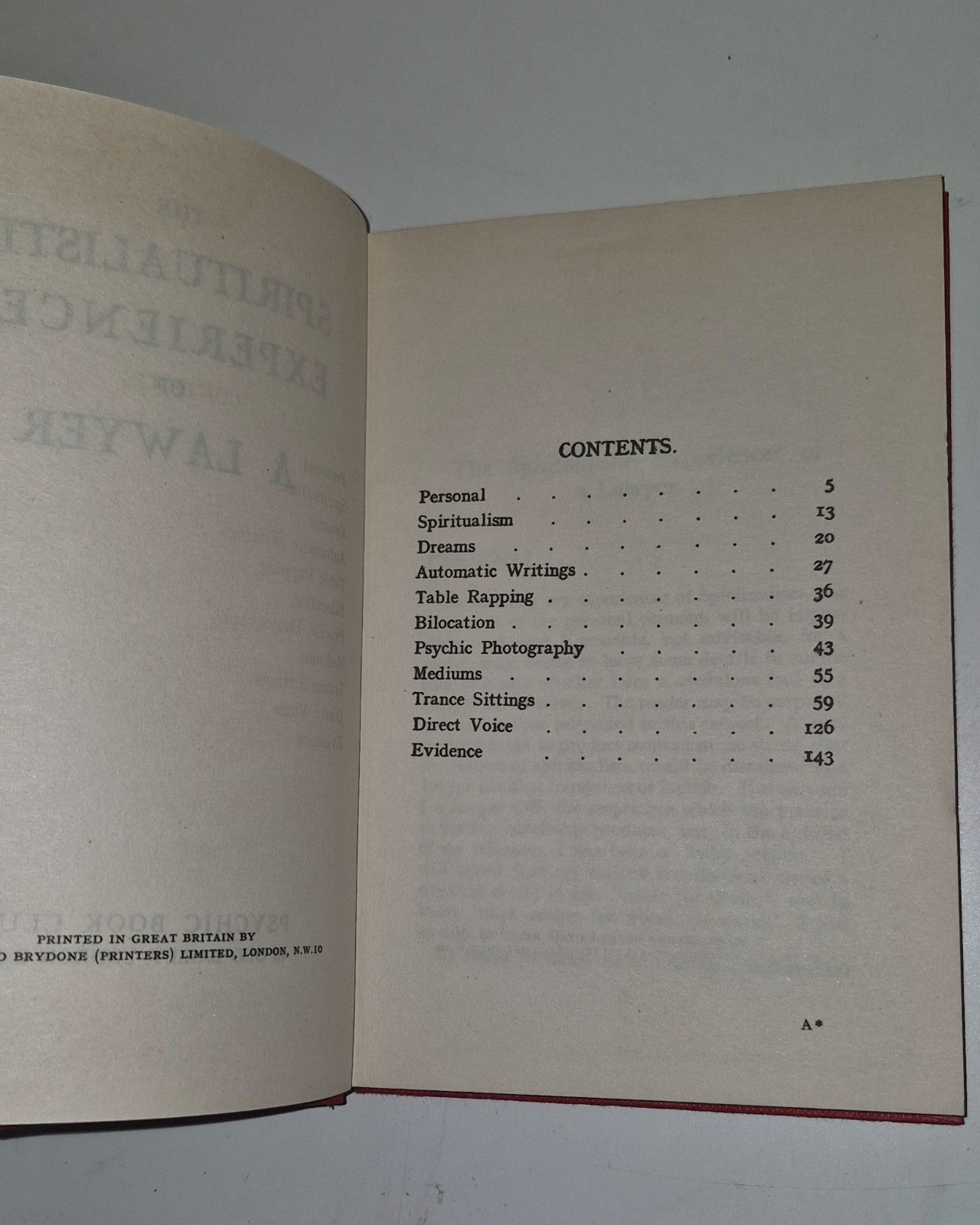 Spiritualistic Experiences Of A Lawyer Psychic Book Club 1950s 5