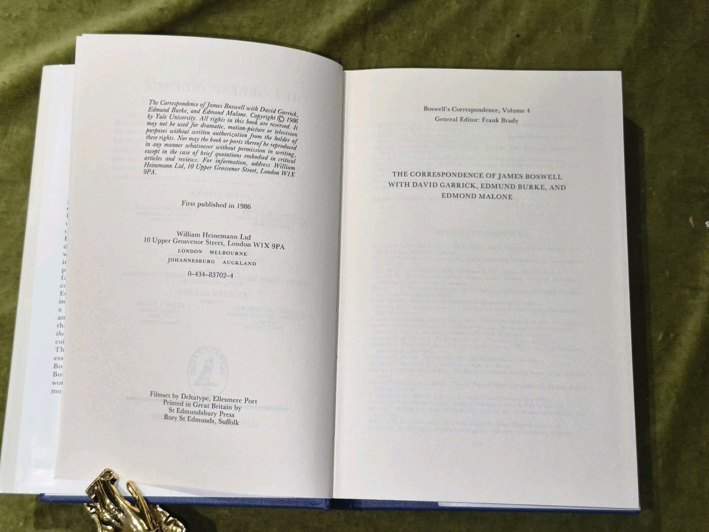The Yale Editions of the Private Papers / Correspondence of James Boswell Vol 44