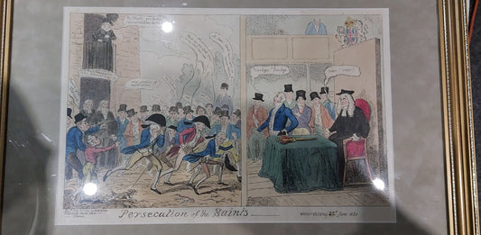 George Cruikshank, Benbow Pub 1820 PERSECUTION OF THE SAINTS Political Satirical1