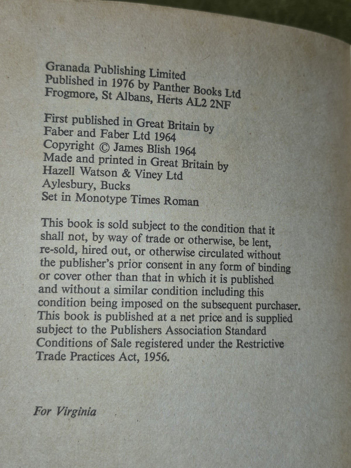 Doctor Mirabilis Roger Bacon James Blish 1976 Panther Books3