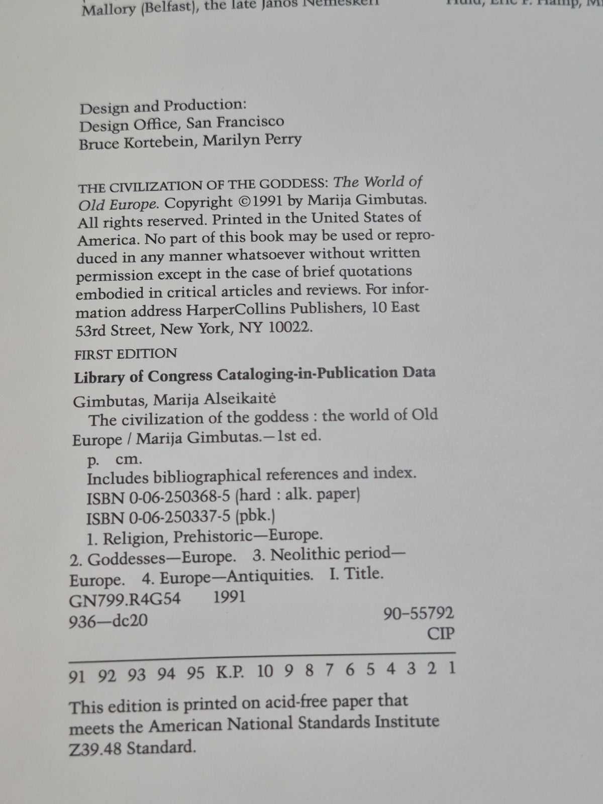 THE CIVILIZATION OF THE GODDESS By Marija Gimbutas7