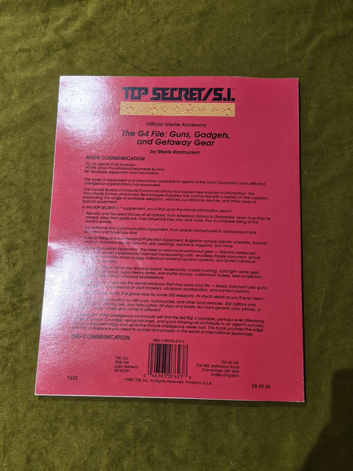 Top Secret / S.I. - G4 File Guns Gadgets And Getaway Gear TSAC1 - TSR 76231