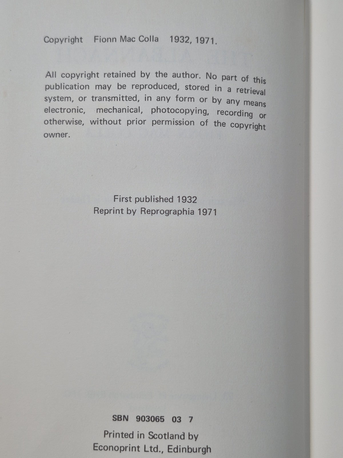 The Albannach Fionn Mac Colla 1971 Reprographia6