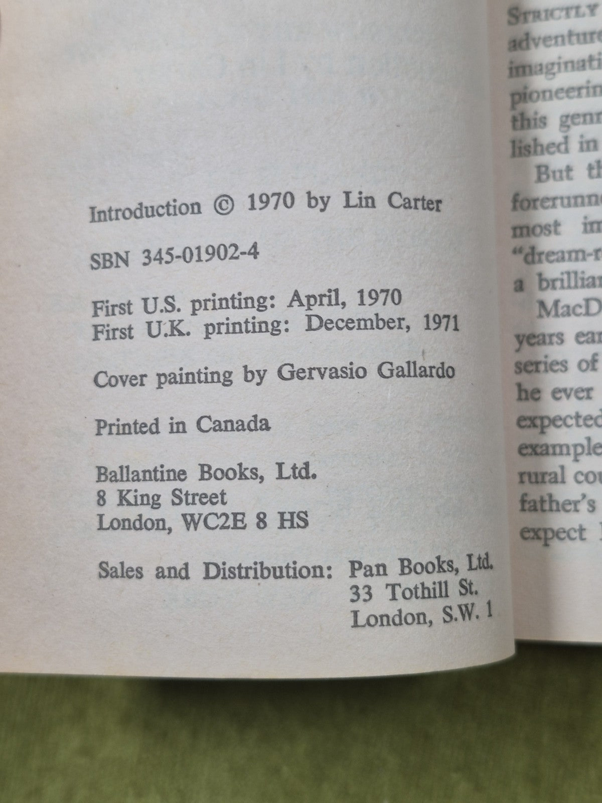 Phantastes George MacDonald Ballantine Books 19712