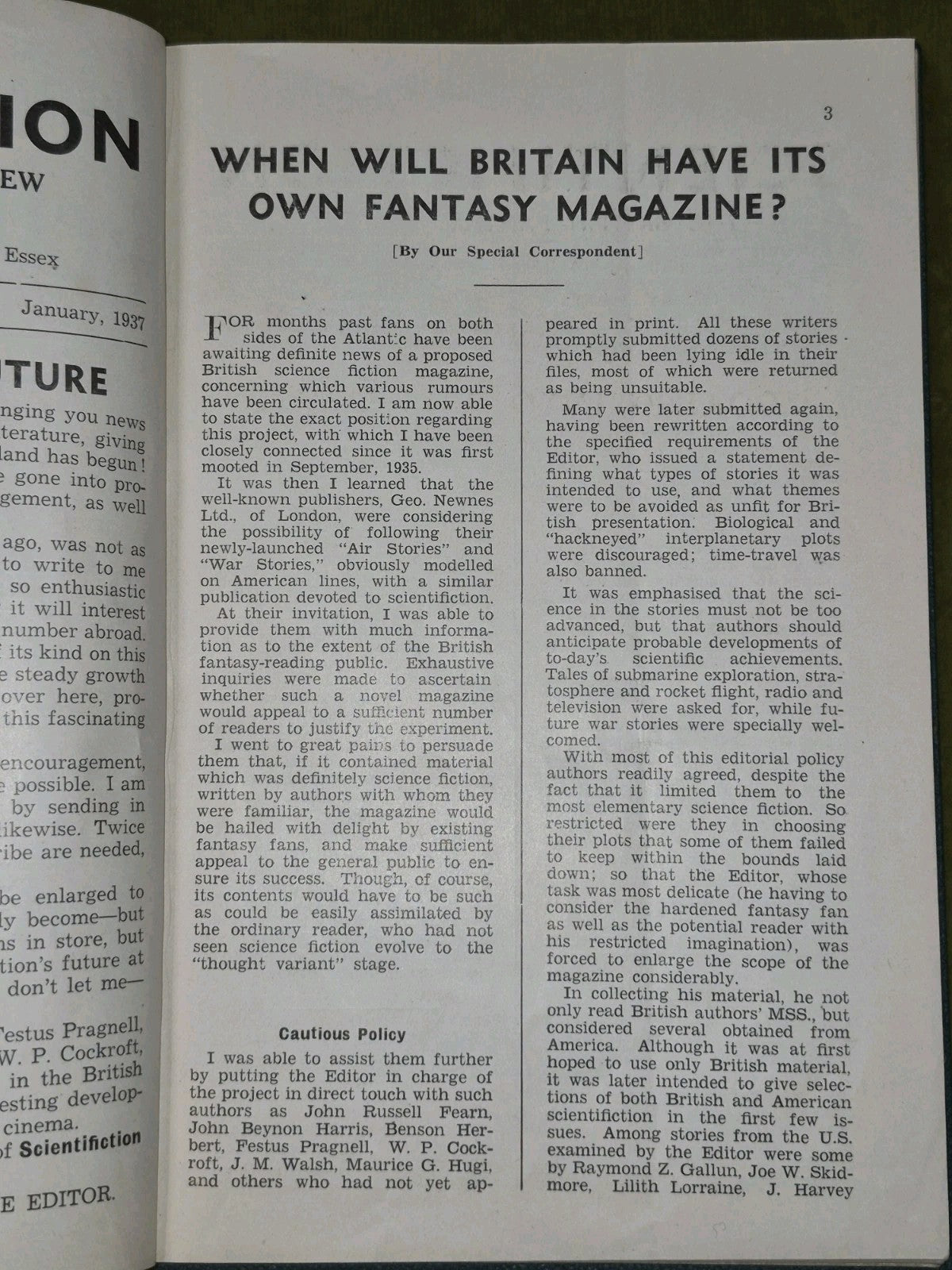 The British Scientifiction Fantasy Review January 1937 Vol 1 No 1 6