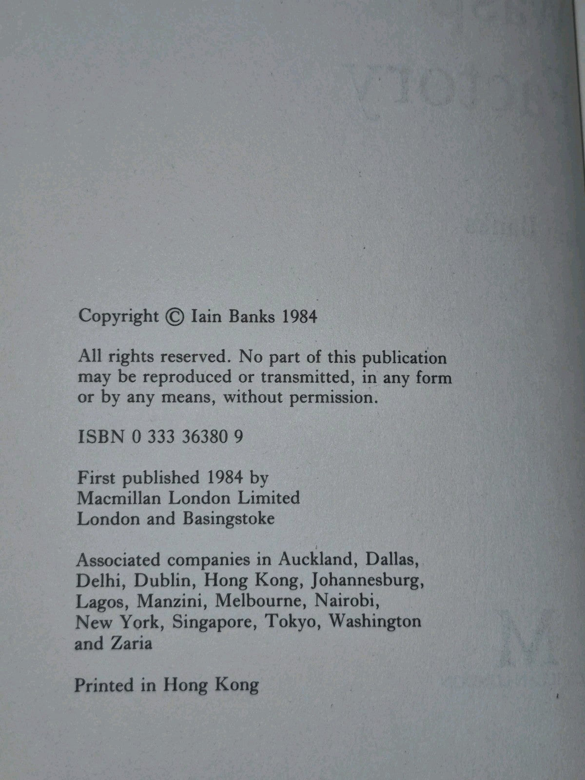 The Wasp Factory by Iain Banks 1984 True First Edition6