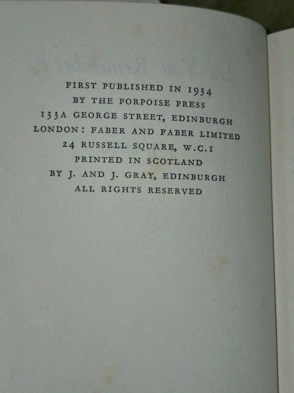 Do You Remember? J. J. Bell. 1934 1st Edition. Scottish History Glasgow4