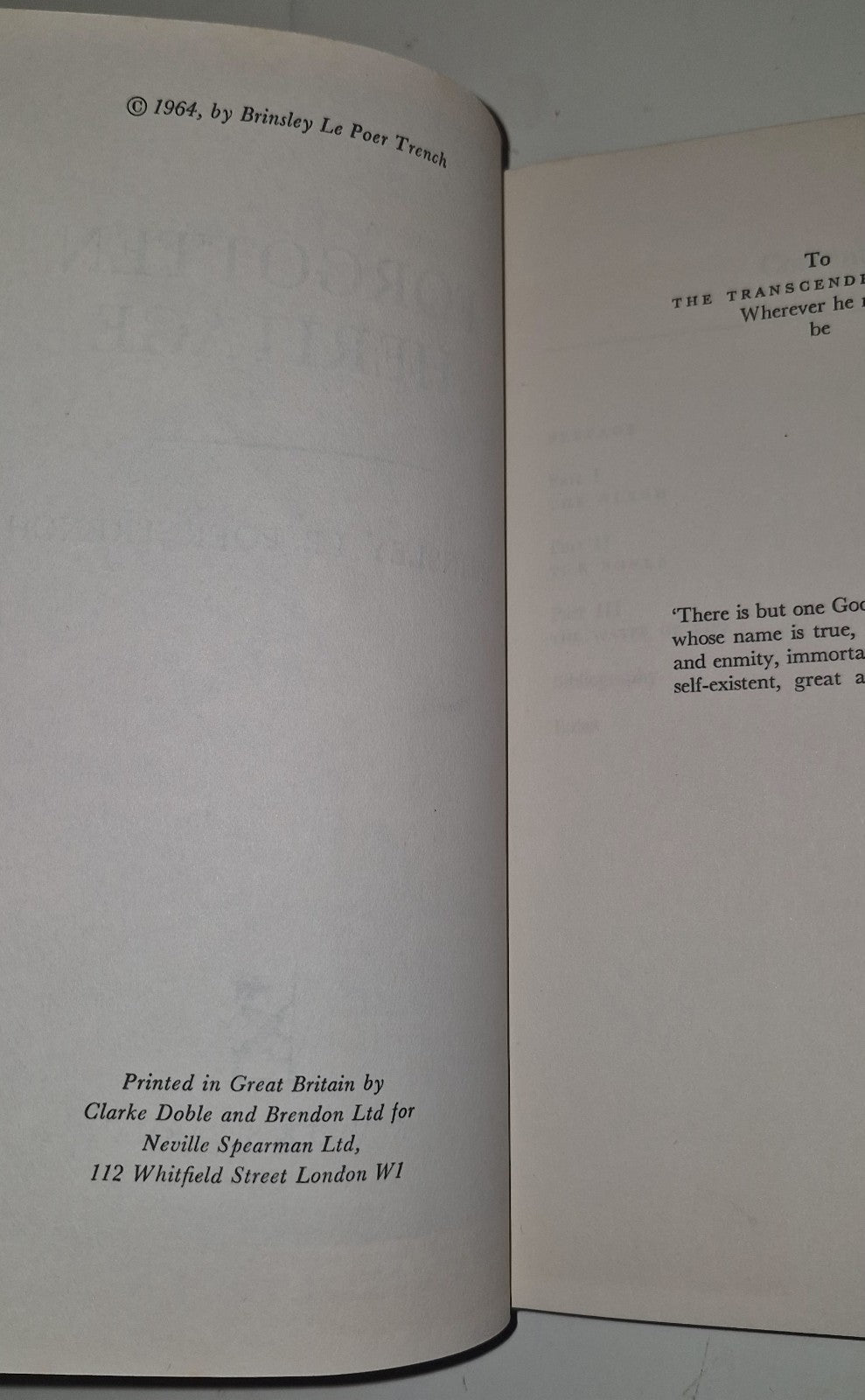 FORGOTTEN HERITAGE By Brinsley Le Poer Trench Hardcover 1st Edition7