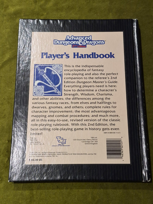 AD&D Players Handbook - 1989 2nd Edition Advanced Dungeons and Dragons1