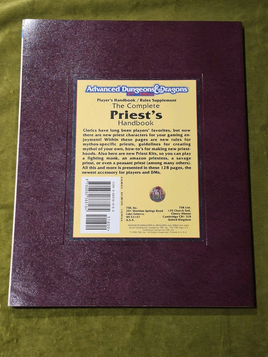 Advanced Dungeons & Dragons Complete Priest's Handbook TSR 21131