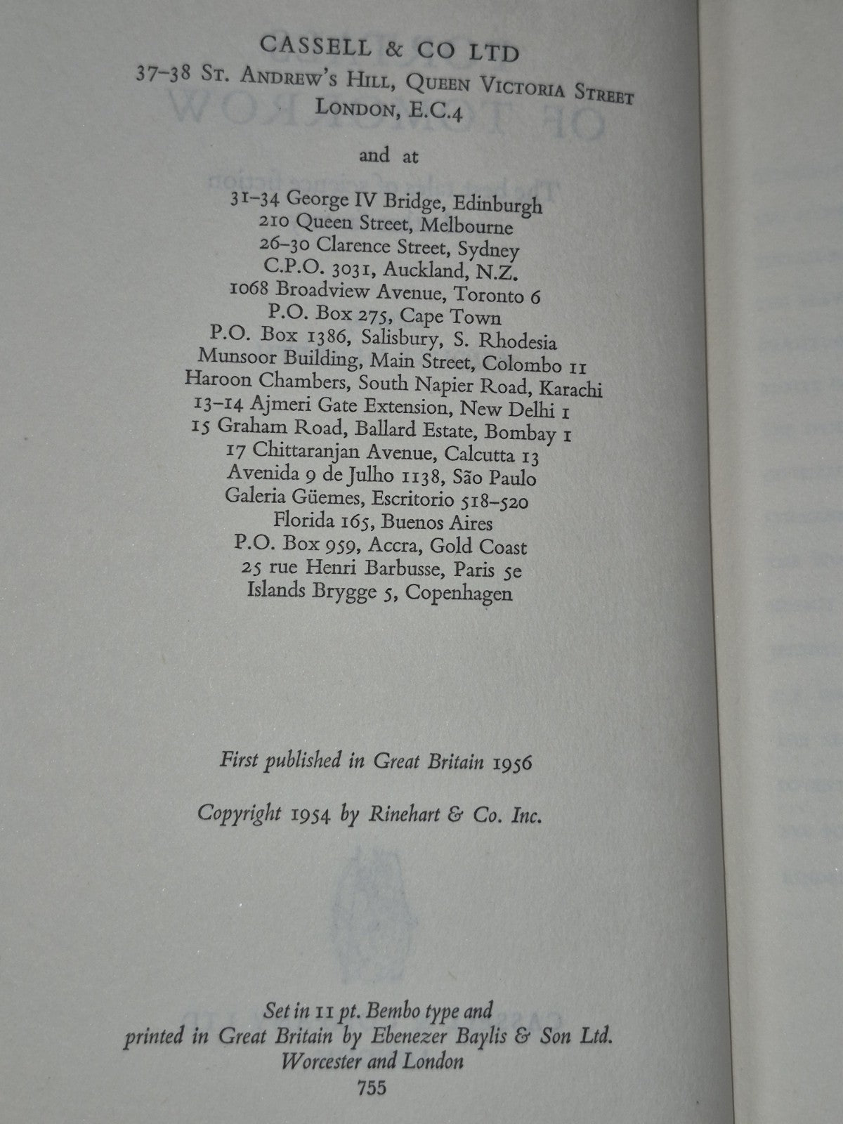 Portals of Tomorrow August Derleth UK First Edition Cassell & Company 19564