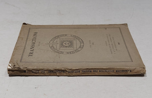 Transactions of the Manchester Association for Masonic Research (1947) Pb Book1