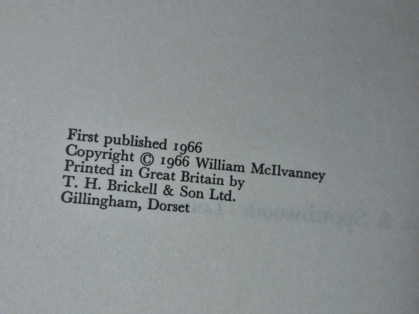 Remedy is None William McIlvanney 1966 First Edition6