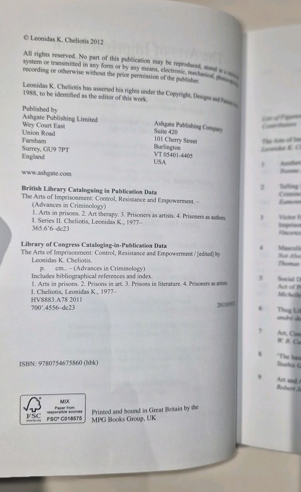 Arts of Imprisonment : Control, Resistance and Empowement HB, L. Cheliotis 2012 4