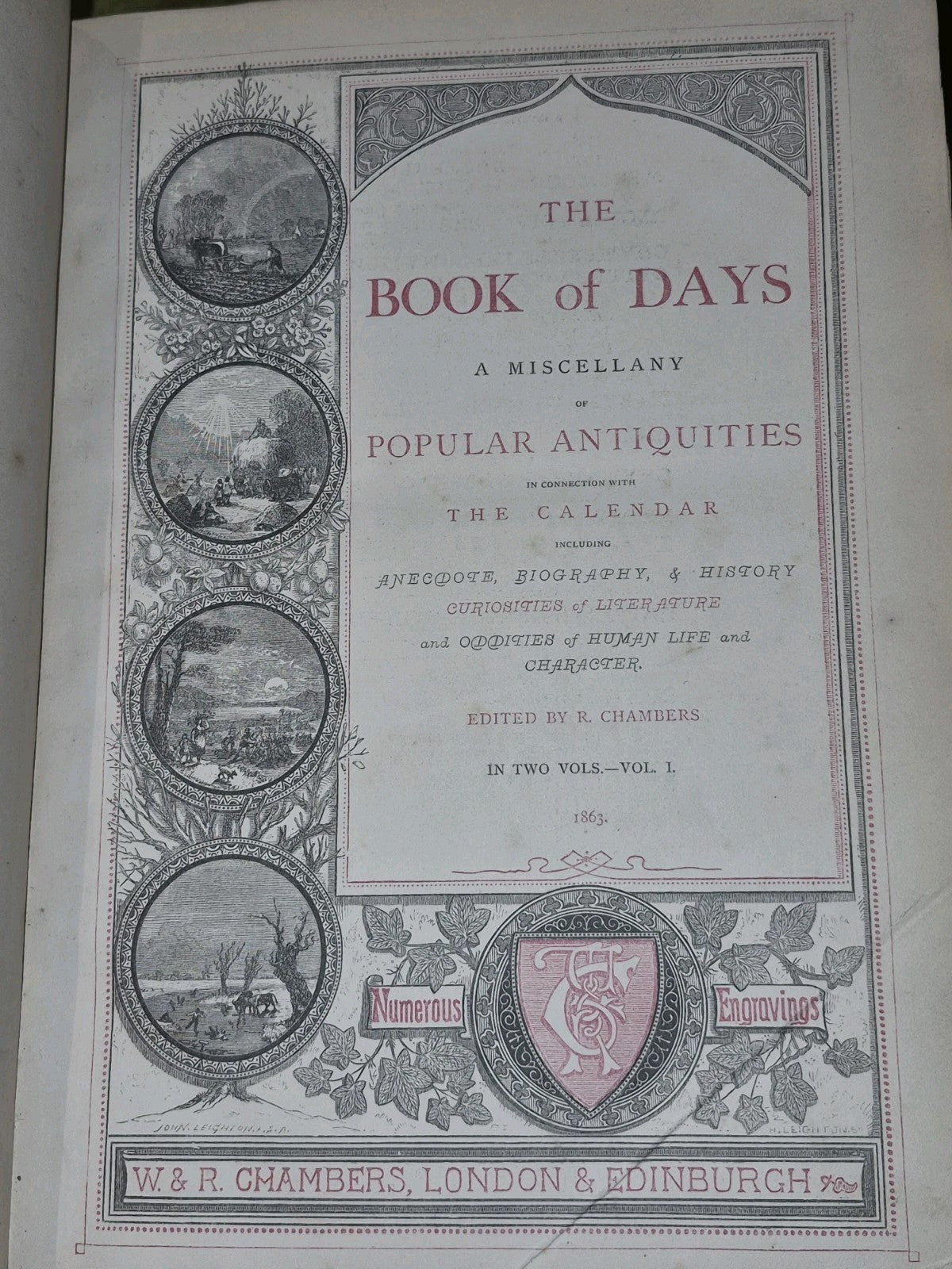 Book of Days - a Miscellany of Popular Antiquities - Vol 1&2. 1863 1st edition 9