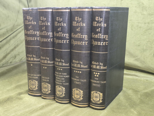 The Complete Works of Geoffrey Chaucer 1894 Oxford Clarendon 5 Vols1