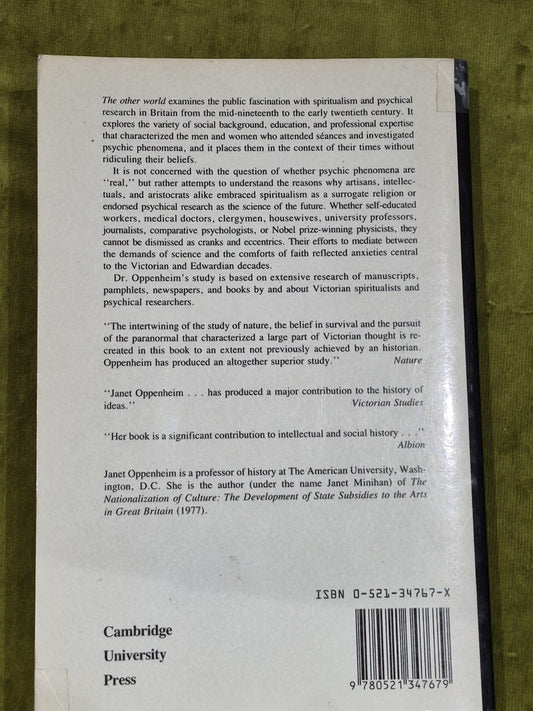 The Other World - Spiritualism Psychical Research In England 1850 1914 Oppenheim1