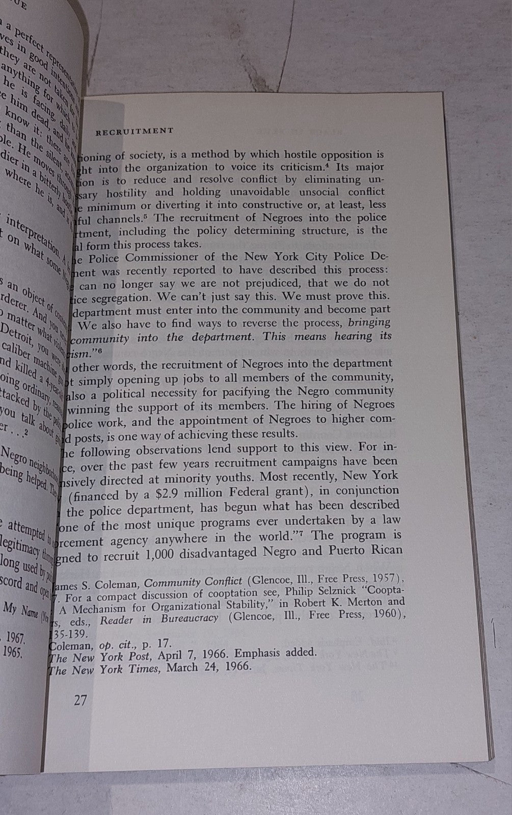 Black in Blue: A Study of the Negro Policeman by Nicholas Alex (1969) pb4