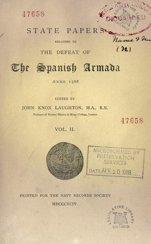 State Papers Relating to the Defeat of the Spanish Armada, 1588