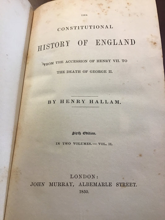 Constitutional History of England