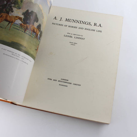 A. J. Munnings, R.A. Pictures of Horses and English Life