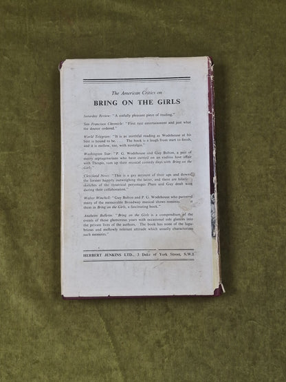 Bring on the Girls by P G Wodehouse , Herbert Jenkins 1954 1st HB DJ1