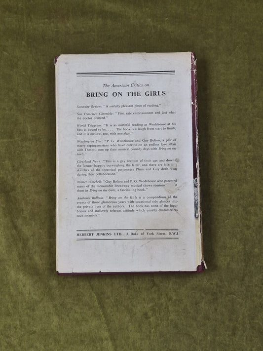 Bring on the Girls by P G Wodehouse , Herbert Jenkins 1954 1st HB DJ1