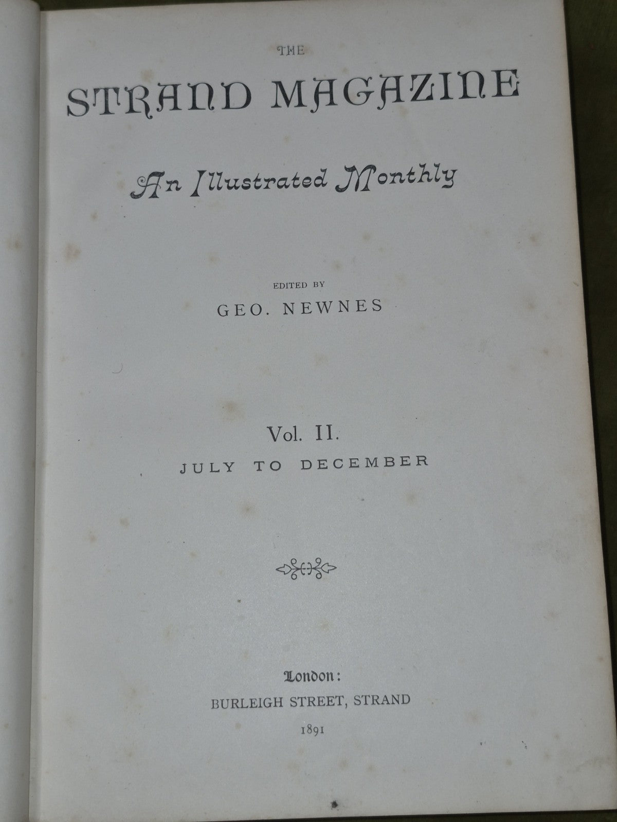 Strand Magazine Vol II 1891 July to December Adventures of Sherlock Holmes4