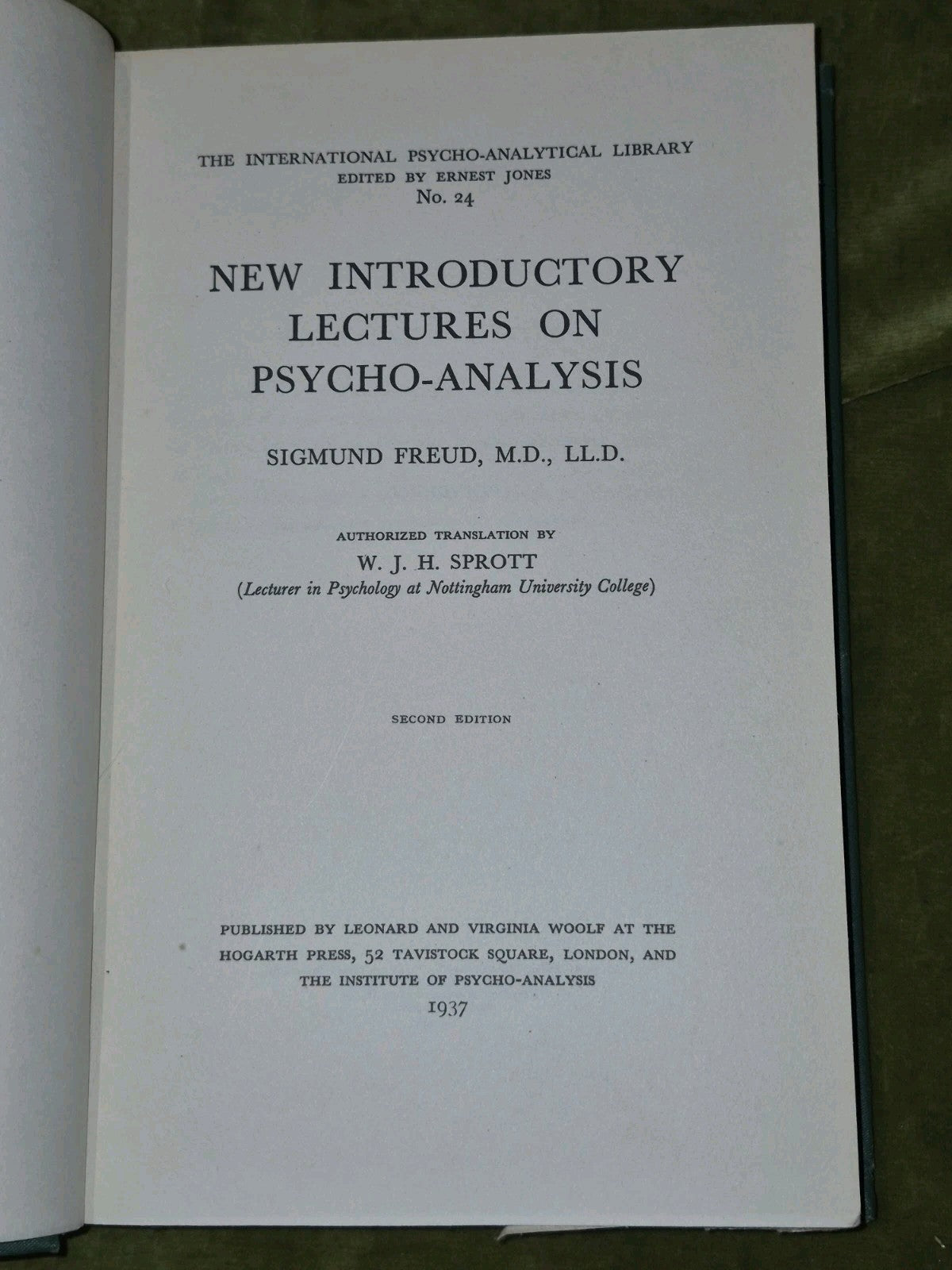 New Introductory Lectures On Psycho-analysis (Sigmund Freud - 1937 Second Edn)5