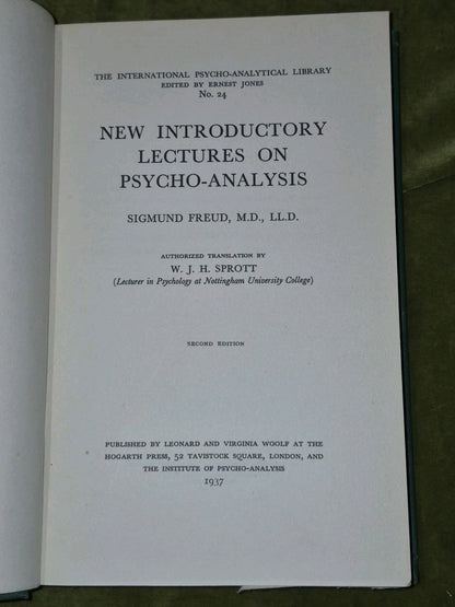 New Introductory Lectures On Psycho-analysis (Sigmund Freud - 1937 Second Edn)5