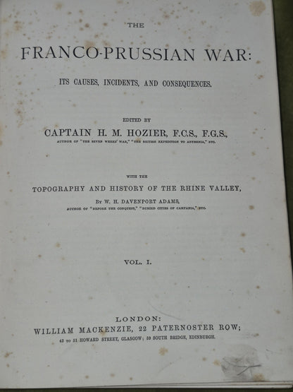The Franco Prussian War By Hozier c1870 First Edition 2 Vol Set8