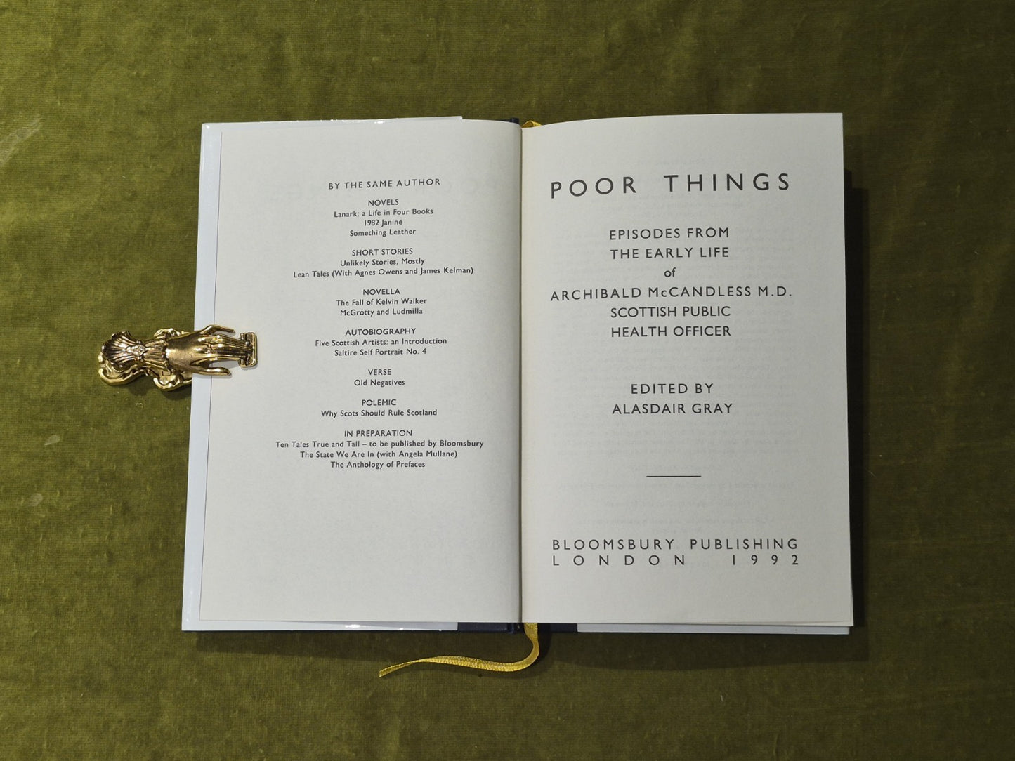 Poor Things By Alasdair Gray 1992 Signed 1st Ed, 2nd Impression Bloomsbury HB DJ5