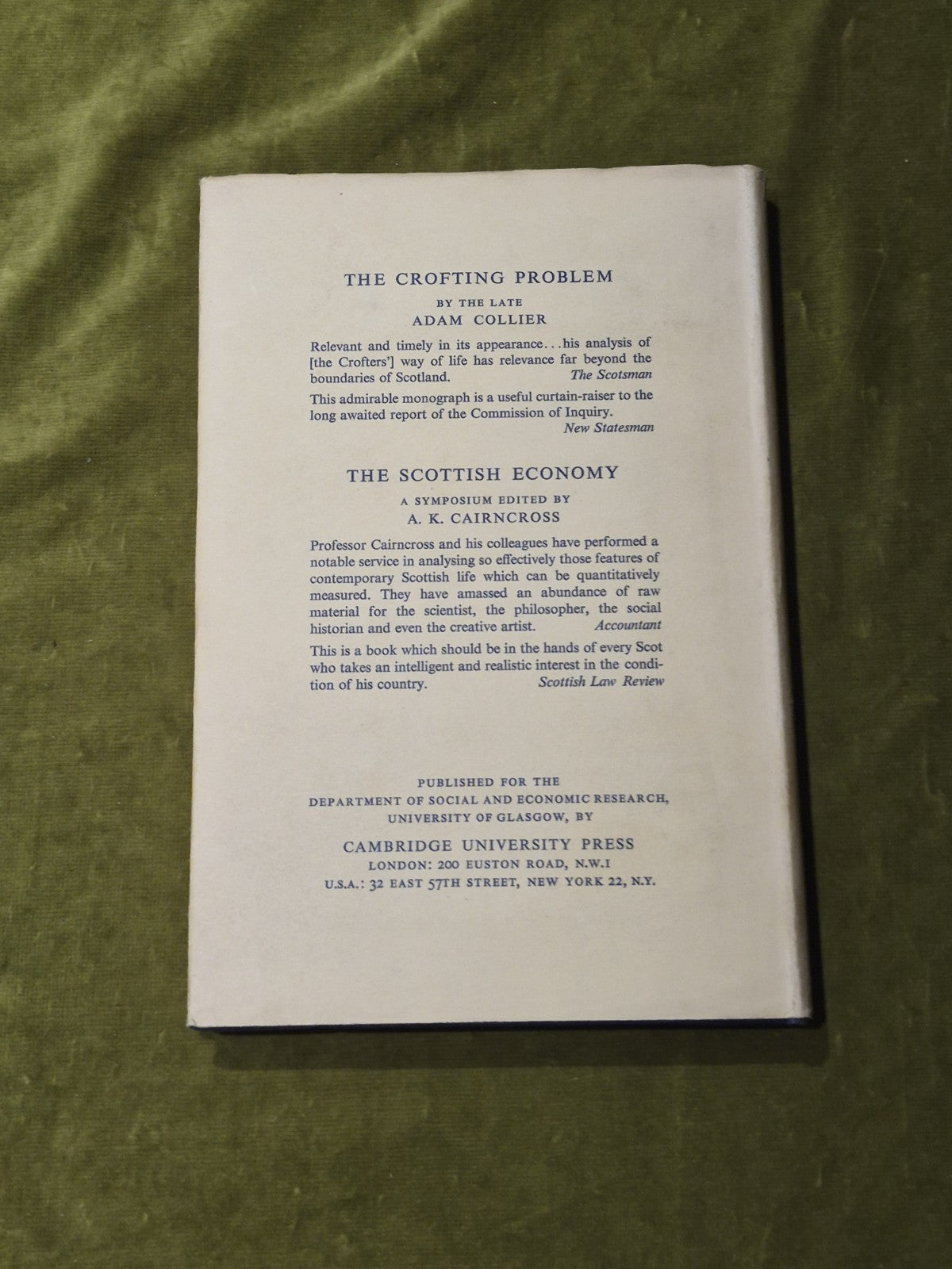 Adam Smith And The Scotland Of His Day - C R Fay1