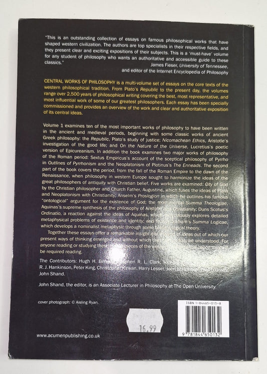 Central Works of Philosophy [Vol. 1] John Shand (2005) Pb Book1