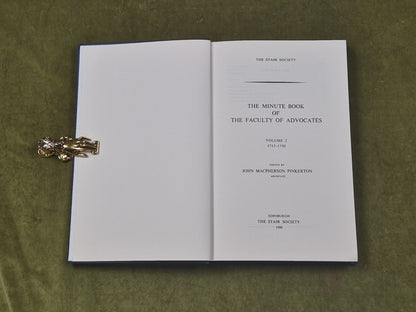 Stair Society 32 - The Minute Book of the Faculty of Advocates 1713-1750, 19803