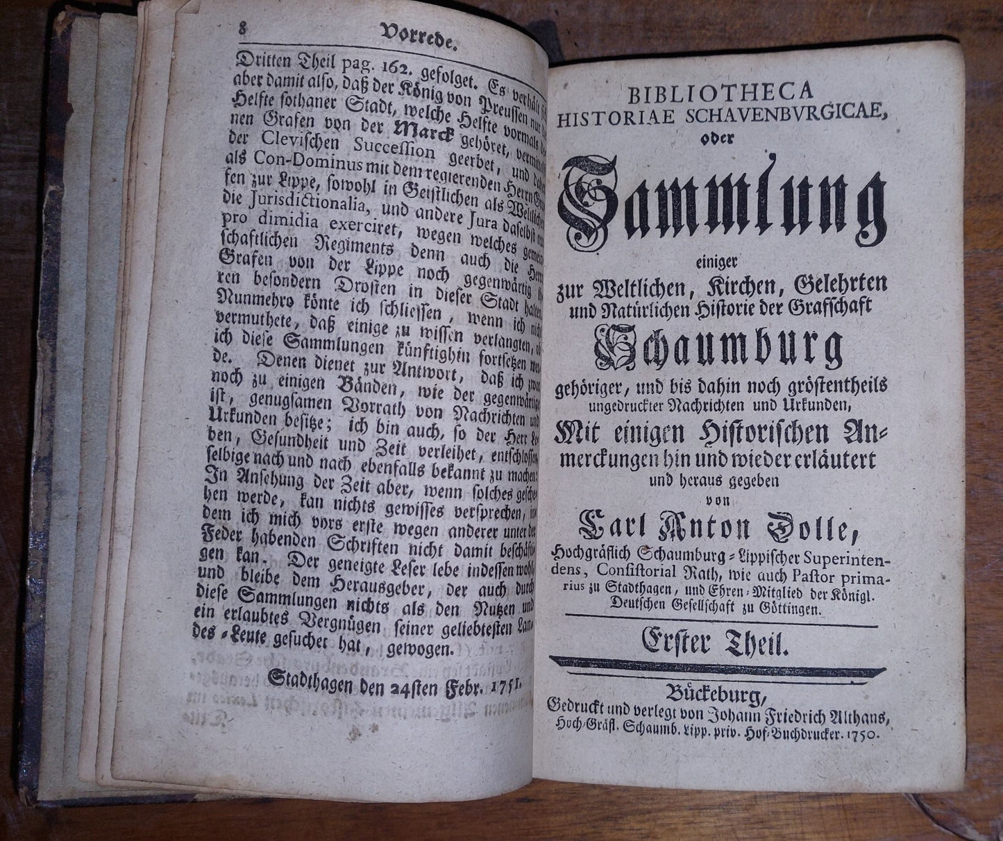 Sammlung - Historie - Schaumburg 1751 German Book, Collection Of 4 In 1 Binding 7