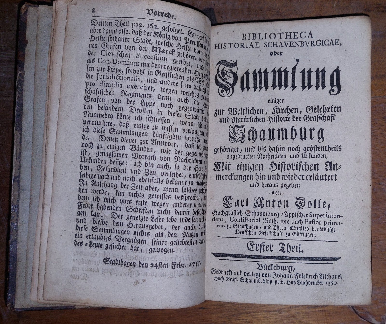 Sammlung - Historie - Schaumburg 1751 German Book, Collection Of 4 In 1 Binding 7