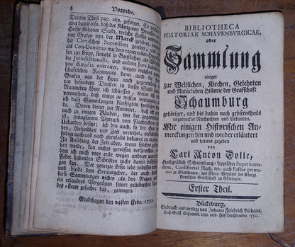 Sammlung - Historie - Schaumburg 1751 German Book, Collection Of 4 In 1 Binding 7
