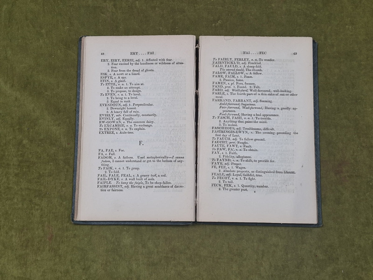 Dictionary of the Scottish Language - Cpt. Thomas Brown, Simpkin & Marshall 18454