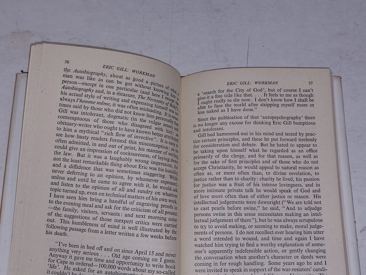 Eric Gill: Workman By Donald Attwater [James Clarke] Hb Book4