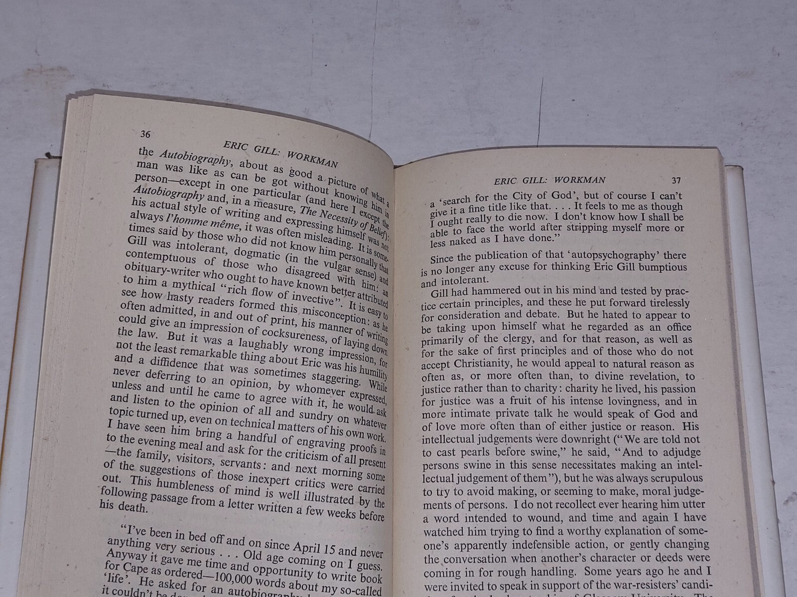 Eric Gill: Workman By Donald Attwater [James Clarke] Hb Book4