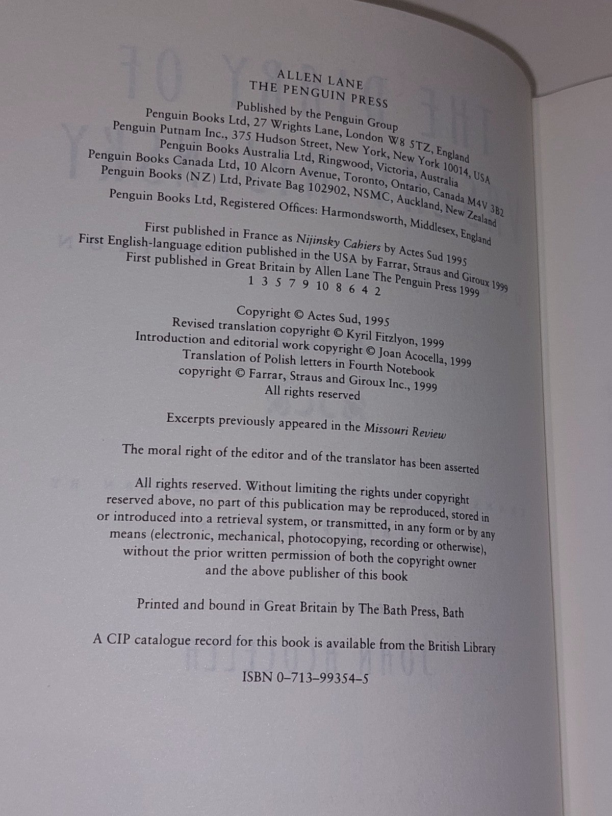 The Diary of Vaslav Nijinsky: Unexpurgated Edition by Nijinsky, Vaslav (2000) 5