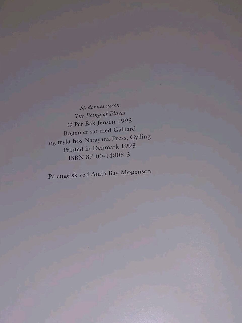 stedernes vaesen / the being of places by per bak jensen (1993) Art Hb Book5