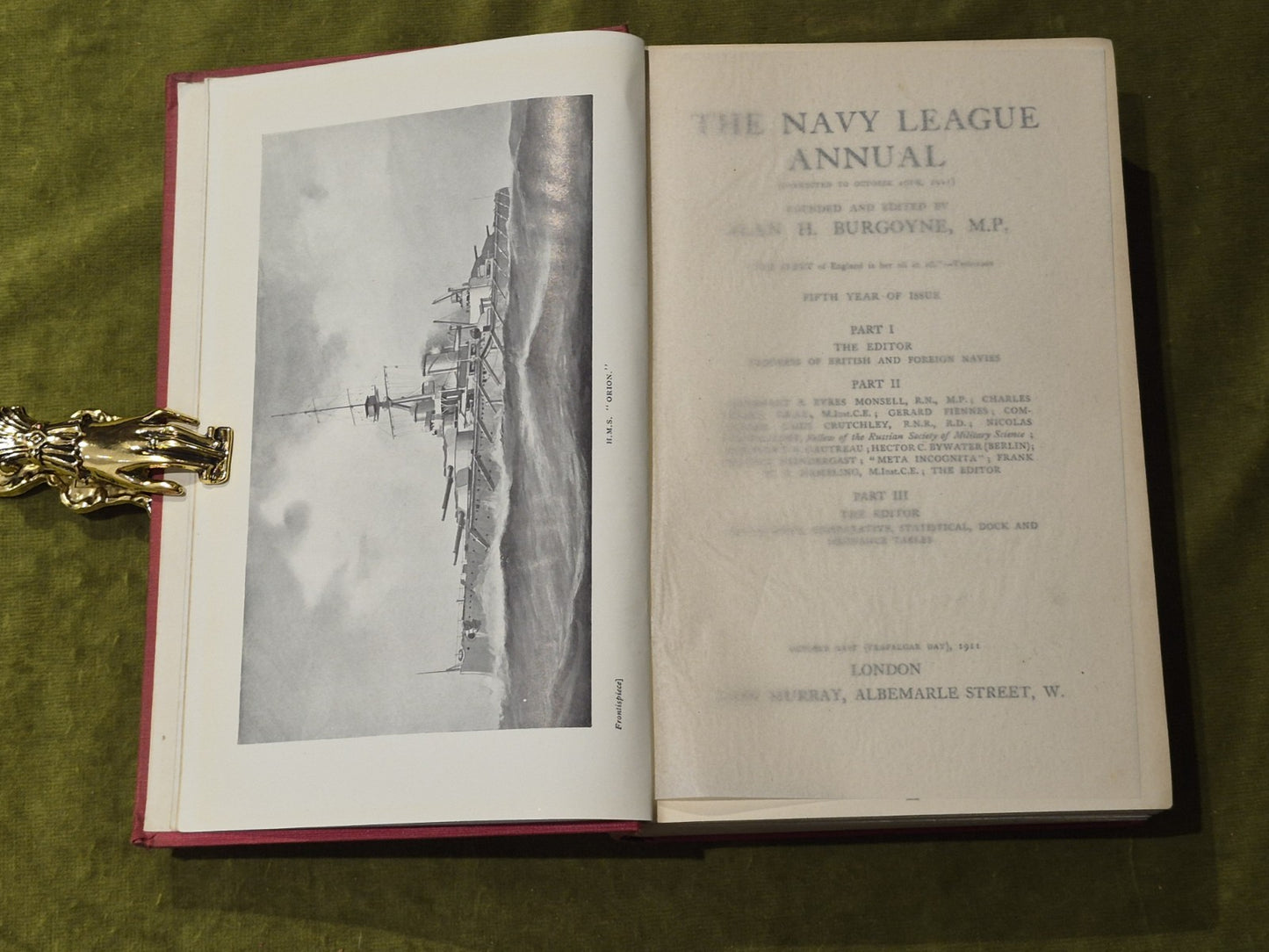 THE NAVY LEAGUE ANNUAL 1910 - 11 & 1911 - 12  Hardcover Ed. Alan H. Burgoyne 3