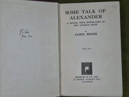 Some Talk of Alexander James Bridie 1926 Methuen & Co3